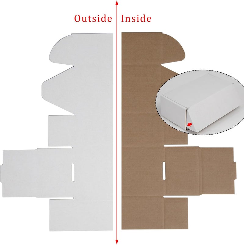 SUNLPH 50 Pack 6.5x3.2x2.2 Inches Small Shipping Boxes, White Corrugated Cardboard Boxes, Moving Mailing Packing Box - Image 3